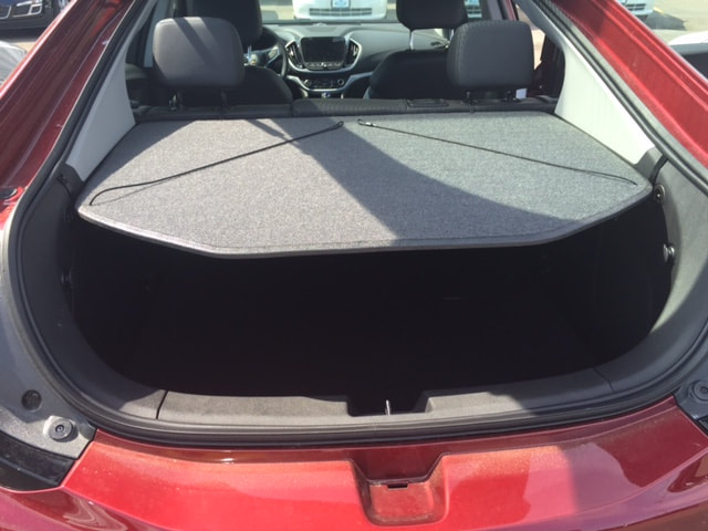 Chevy Volt, open hatchback with VoltShelf installed