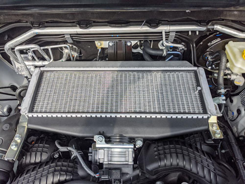 Intercooler grille mesh screen on a Subaru
